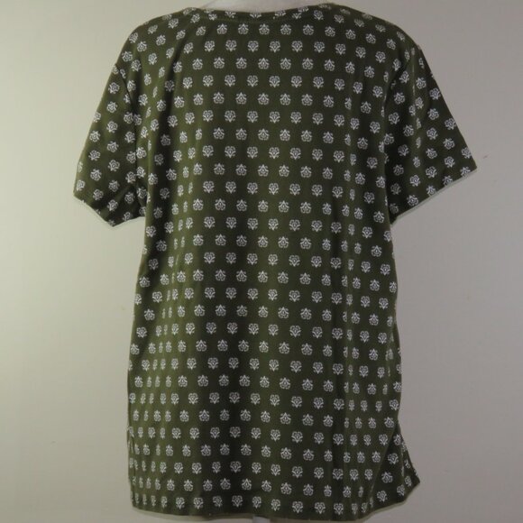 Croft & Borrow Women's Green & White Short-Sleeve Classic Tee Size XL (C1519) - Picture 5 of 6